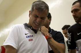 Nos vestiários antes da partida entre Corinthians x Portuguesa, realizada esta noite no estádio do Pacaembu, válida pela 5ª rodada do Campeonato Brasileiro de 2013