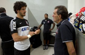 Nos vestiários antes da partida entre Corinthians x Portuguesa, realizada esta noite no estádio do Pacaembu, válida pela 5ª rodada do Campeonato Brasileiro de 2013