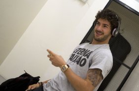 Nos vestiários antes da partida entre Corinthians x Portuguesa, realizada esta noite no estádio do Pacaembu, válida pela 5ª rodada do Campeonato Brasileiro de 2013
