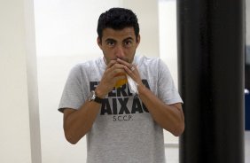Nos vestiários antes da partida entre Corinthians x Portuguesa, realizada esta noite no estádio do Pacaembu, válida pela 5ª rodada do Campeonato Brasileiro de 2013