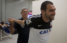 Nos vestiários antes da partida entre Corinthians x Portuguesa, realizada esta noite no estádio do Pacaembu, válida pela 5ª rodada do Campeonato Brasileiro de 2013
