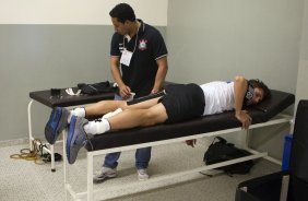 Nos vestiários antes da partida entre Corinthians x Portuguesa, realizada esta noite no estádio do Pacaembu, válida pela 5ª rodada do Campeonato Brasileiro de 2013