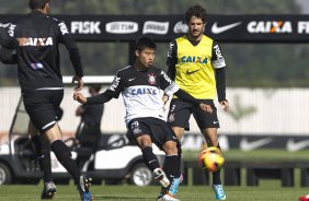 Durante o treino desta manh no CT Joaquim Grava, no Parque Ecolgico do Tiete. O prximo jogo da equipe ser dia 03/07, domingo, no Morumbi, jogo de ida vlido pela Recopa 2013