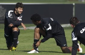 Durante o treino desta manh no CT Joaquim Grava, no Parque Ecolgico do Tiete. O prximo jogo da equipe ser dia 03/07, domingo, no Morumbi, jogo de ida vlido pela Recopa 2013