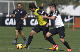 Durante o treino desta manh no CT Joaquim Grava, no Parque Ecolgico do Tiete. O prximo jogo da equipe ser dia 03/07, domingo, no Morumbi, jogo de ida vlido pela Recopa 2013