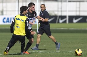 Durante o treino desta manh no CT Joaquim Grava, no Parque Ecolgico do Tiete. O prximo jogo da equipe ser dia 03/07, domingo, no Morumbi, jogo de ida vlido pela Recopa 2013