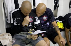 Nos vestiários antes da partida entre São Paulo x Corinthians, realizada esta noite no estádio do Morumbi, jogo de ida da Recopa 2013