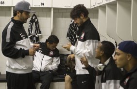 Nos vestiários antes da partida entre São Paulo x Corinthians, realizada esta noite no estádio do Morumbi, jogo de ida da Recopa 2013