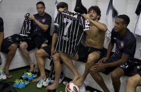 Nos vestirios antes da partida entre So Paulo x Corinthians, realizada esta noite no estdio do Morumbi, jogo de ida da Recopa 2013