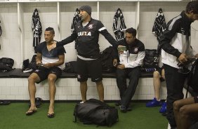 Nos vestirios antes da partida entre So Paulo x Corinthians, realizada esta noite no estdio do Morumbi, jogo de ida da Recopa 2013