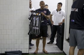 Nos vestiários antes da partida entre São Paulo x Corinthians, realizada esta noite no estádio do Morumbi, jogo de ida da Recopa 2013