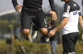 Durante o treino desta manh no CT Joaquim Grava, no Parque Ecolgico do Tiete. O prximo jogo da equipe ser domingo, dia 14/07, no estdio do Pacaembu, contra o Atltico-MG, 7 rodada do Campeonato Brasileiro de 2013