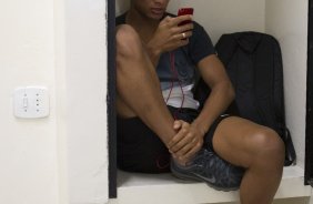 Nos vestiários antes da partida entre Corinthians x Atlético-MG, realizada esta tarde no estádio do Pacaembu, jogo válido pela 7ª rodada do Campeonato Brasileiro 2013