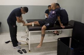 Nos vestiários antes da partida entre Corinthians x Atlético-MG, realizada esta tarde no estádio do Pacaembu, jogo válido pela 7ª rodada do Campeonato Brasileiro 2013