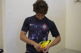 Nos vestiários antes da partida entre Corinthians x Atlético-MG, realizada esta tarde no estádio do Pacaembu, jogo válido pela 7ª rodada do Campeonato Brasileiro 2013