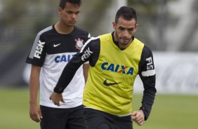 Durante o treino desta tarde no CT Joaquim Grava, no Parque Ecológico do Tiete. O próximo jogo da equipe será quarta-feira, dia 17/07, no estádio do Pacaembu, contra o São Paulo, jogo da volta válido pela Recopa 2013