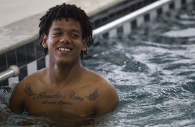Durante o treino desta tarde no CT Joaquim Grava, no Parque Ecológico do Tiete. O próximo jogo da equipe será quarta-feira, dia 17/07, no estádio do Pacaembu, contra o São Paulo, jogo da volta válido pela Recopa 2013