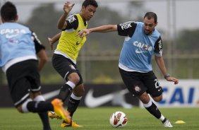 Durante o treino desta tarde no CT Joaquim Grava, no Parque Ecológico do Tiete. O próximo jogo da equipe será quarta-feira, dia 17/07, no estádio do Pacaembu, contra o São Paulo, jogo da volta válido pela Recopa 2013