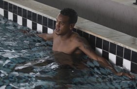 Durante o treino desta tarde no CT Joaquim Grava, no Parque Ecológico do Tiete. O próximo jogo da equipe será quarta-feira, dia 17/07, no estádio do Pacaembu, contra o São Paulo, jogo da volta válido pela Recopa 2013