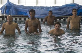 Durante o treino desta tarde no CT Joaquim Grava, no Parque Ecológico do Tiete. O próximo jogo da equipe será quarta-feira, dia 17/07, no estádio do Pacaembu, contra o São Paulo, jogo da volta válido pela Recopa 2013