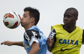 Durante o treino desta tarde no CT Joaquim Grava, no Parque Ecológico do Tiete. O próximo jogo da equipe será quarta-feira, dia 17/07, no estádio do Pacaembu, contra o São Paulo, jogo da volta válido pela Recopa 2013