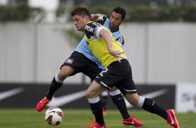 Durante o treino desta tarde no CT Joaquim Grava, no Parque Ecológico do Tiete. O próximo jogo da equipe será quarta-feira, dia 17/07, no estádio do Pacaembu, contra o São Paulo, jogo da volta válido pela Recopa 2013