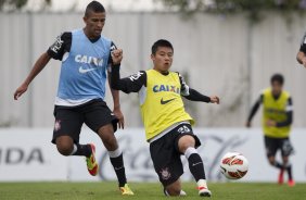 Durante o treino desta tarde no CT Joaquim Grava, no Parque Ecológico do Tiete. O próximo jogo da equipe será quarta-feira, dia 17/07, no estádio do Pacaembu, contra o São Paulo, jogo da volta válido pela Recopa 2013
