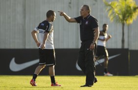 Durante o treino desta tarde no CT Joaquim Grava, no Parque Ecológico do Tiete. O próximo jogo da equipe será amanhã, quarta-feira, dia 17/07, no estádio do Pacaembu, contra o São Paulo, jogo da volta válido pela Recopa 2013