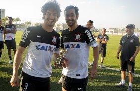 Durante o treino desta tarde no CT Joaquim Grava, no Parque Ecológico do Tiete. O próximo jogo da equipe será amanhã, quarta-feira, dia 17/07, no estádio do Pacaembu, contra o São Paulo, jogo da volta válido pela Recopa 2013