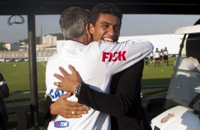 Durante o treino desta tarde no CT Joaquim Grava, no Parque Ecolgico do Tiete. O prximo jogo da equipe ser amanh, quarta-feira, dia 17/07, no estdio do Pacaembu, contra o So Paulo, jogo da volta vlido pela Recopa 2013