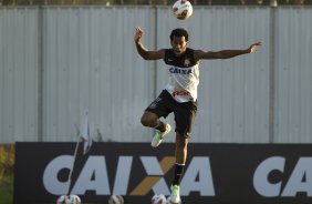 Durante o treino desta tarde no CT Joaquim Grava, no Parque Ecológico do Tiete. O próximo jogo da equipe será amanhã, quarta-feira, dia 17/07, no estádio do Pacaembu, contra o São Paulo, jogo da volta válido pela Recopa 2013