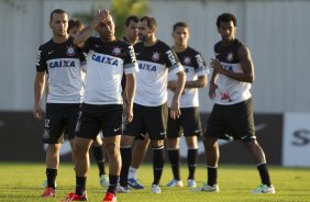 Durante o treino desta tarde no CT Joaquim Grava, no Parque Ecológico do Tiete. O próximo jogo da equipe será amanhã, quarta-feira, dia 17/07, no estádio do Pacaembu, contra o São Paulo, jogo da volta válido pela Recopa 2013