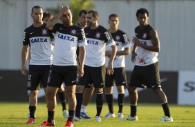 Durante o treino desta tarde no CT Joaquim Grava, no Parque Ecolgico do Tiete. O prximo jogo da equipe ser amanh, quarta-feira, dia 17/07, no estdio do Pacaembu, contra o So Paulo, jogo da volta vlido pela Recopa 2013