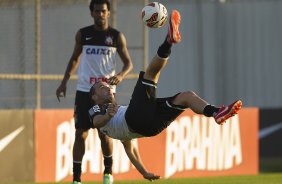 Durante o treino desta tarde no CT Joaquim Grava, no Parque Ecológico do Tiete. O próximo jogo da equipe será amanhã, quarta-feira, dia 17/07, no estádio do Pacaembu, contra o São Paulo, jogo da volta válido pela Recopa 2013