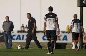 Durante o treino desta tarde no CT Joaquim Grava, no Parque Ecológico do Tiete. O próximo jogo da equipe será amanhã, quarta-feira, dia 17/07, no estádio do Pacaembu, contra o São Paulo, jogo da volta válido pela Recopa 2013