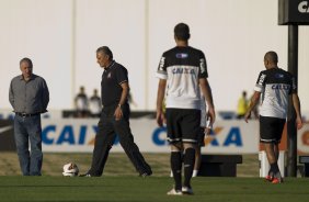 Durante o treino desta tarde no CT Joaquim Grava, no Parque Ecolgico do Tiete. O prximo jogo da equipe ser amanh, quarta-feira, dia 17/07, no estdio do Pacaembu, contra o So Paulo, jogo da volta vlido pela Recopa 2013