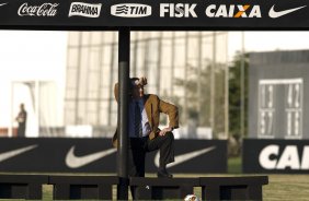 Durante o treino desta tarde no CT Joaquim Grava, no Parque Ecológico do Tiete. O próximo jogo da equipe será amanhã, quarta-feira, dia 17/07, no estádio do Pacaembu, contra o São Paulo, jogo da volta válido pela Recopa 2013
