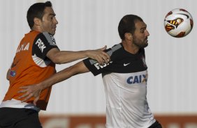 Durante o treino desta tarde no CT Joaquim Grava, no Parque Ecolgico do Tiete. O prximo jogo da equipe ser amanh, quarta-feira, dia 17/07, no estdio do Pacaembu, contra o So Paulo, jogo da volta vlido pela Recopa 2013