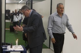 Nos vestiários antes da partida entre Corinthians x São Paulo, realizada esta noite no estádio do Pacaembu, jogo da volta, decisão da Recopa 2013