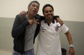 Nos vestiários antes da partida entre Corinthians x São Paulo, realizada esta noite no estádio do Pacaembu, jogo da volta, decisão da Recopa 2013