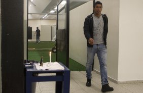 Nos vestiários antes da partida entre Corinthians x São Paulo, realizada esta noite no estádio do Pacaembu, jogo da volta, decisão da Recopa 2013