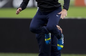 Durante o treino desta manh no CT Joaquim Grava, no Parque Ecolgico do Tiete. O prximo jogo da equipe ser domingo, dia 28/07, no Pacaembu, contra o So Paulo, pela 9 rodada do Campeonato Brasileiro de 2013