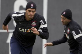 Durante o treino desta manh no CT Joaquim Grava, no Parque Ecolgico do Tiete. O prximo jogo da equipe ser domingo, dia 28/07, no Pacaembu, contra o So Paulo, pela 9 rodada do Campeonato Brasileiro de 2013