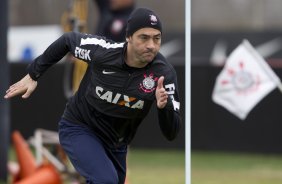 Durante o treino desta manh no CT Joaquim Grava, no Parque Ecolgico do Tiete. O prximo jogo da equipe ser domingo, dia 28/07, no Pacaembu, contra o So Paulo, pela 9 rodada do Campeonato Brasileiro de 2013