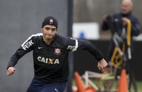 Durante o treino desta manh no CT Joaquim Grava, no Parque Ecolgico do Tiete. O prximo jogo da equipe ser domingo, dia 28/07, no Pacaembu, contra o So Paulo, pela 9 rodada do Campeonato Brasileiro de 2013