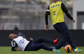 Durante o treino desta tarde no CT Joaquim Grava, no Parque Ecolgico do Tiete. O prximo jogo da equipe ser domingo, dia 28/07, no Pacaembu, contra o So Paulo, pela 9 rodada do Campeonato Brasileiro de 2013
