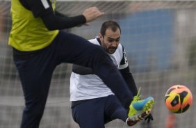Durante o treino desta tarde no CT Joaquim Grava, no Parque Ecolgico do Tiete. O prximo jogo da equipe ser domingo, dia 28/07, no Pacaembu, contra o So Paulo, pela 9 rodada do Campeonato Brasileiro de 2013