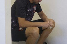 Nos vestiários antes da partida entre Corinthians x São Paulo, realizada esta tarde no estádio do Pacaembu, válida pela 9ª rodada do Campeonato Brasileiro de 2013