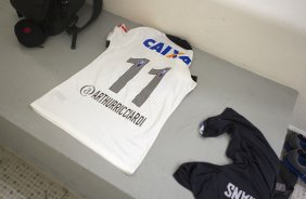 Nos vestiários antes da partida entre Corinthians x São Paulo, realizada esta tarde no estádio do Pacaembu, válida pela 9ª rodada do Campeonato Brasileiro de 2013