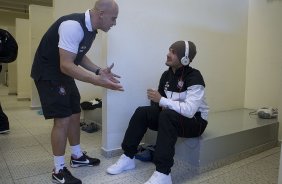 Nos vestiários antes da partida entre Corinthians x São Paulo, realizada esta tarde no estádio do Pacaembu, válida pela 9ª rodada do Campeonato Brasileiro de 2013